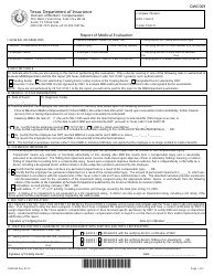 Document preview: DWC Form 069 Report of Medical Evaluation - Texas