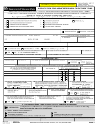VA Form 10-2850c Application for Associated Health Occupations