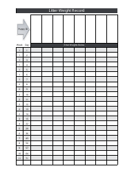 Document preview: Puppy Litter Weight Record Spreadsheet Template