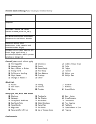 Acupuncture Intake Form, Page 2