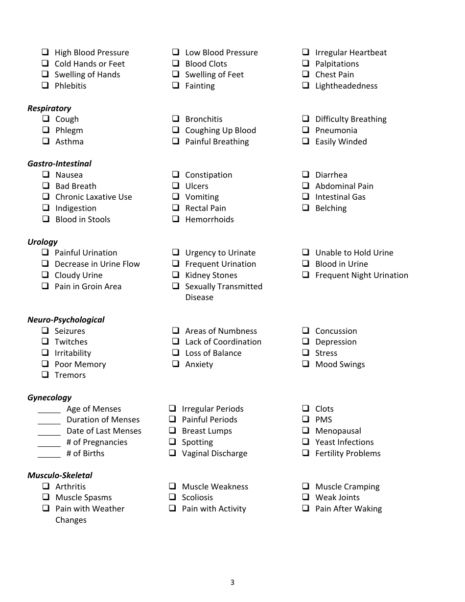 Acupuncture Intake Form Download Fillable PDF | Templateroller