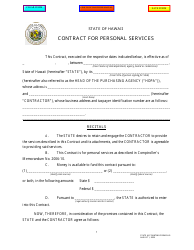 Form D-45 Contract for Personal Services - Hawaii
