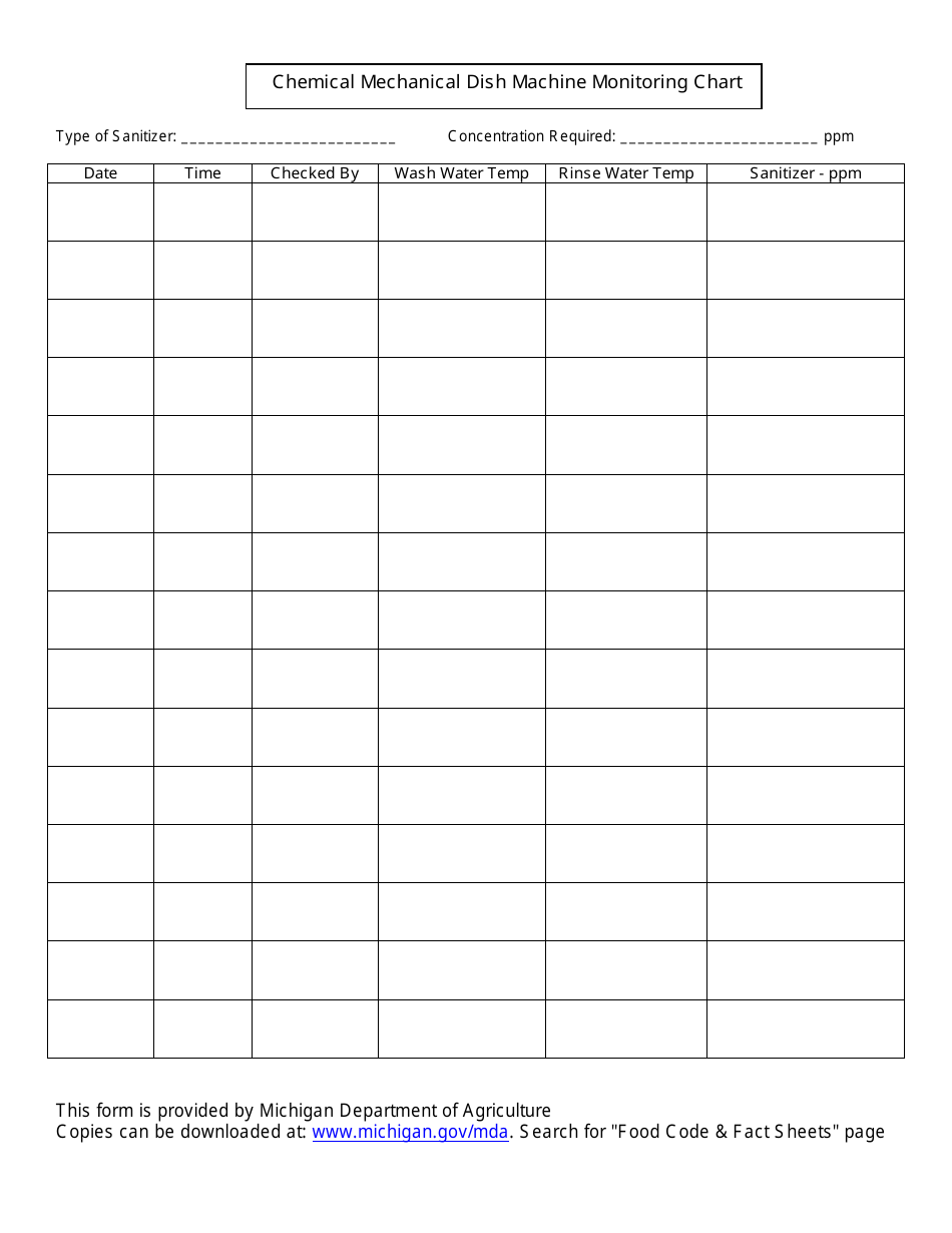 Food Temperature Monitoring Forms - Michigan, Page 8