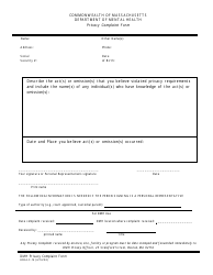 Form HPAA-F-14 &quot;Privacy Complaint Form&quot; - Massachusetts