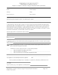 Form HIPPA-F-9 Request to Inspect or Receive a Copy of Protected Health Information - Massachusetts