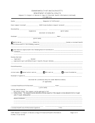 Form HIPPA-F-9 Request to Inspect or Receive a Copy of Protected Health Information - Massachusetts, Page 2