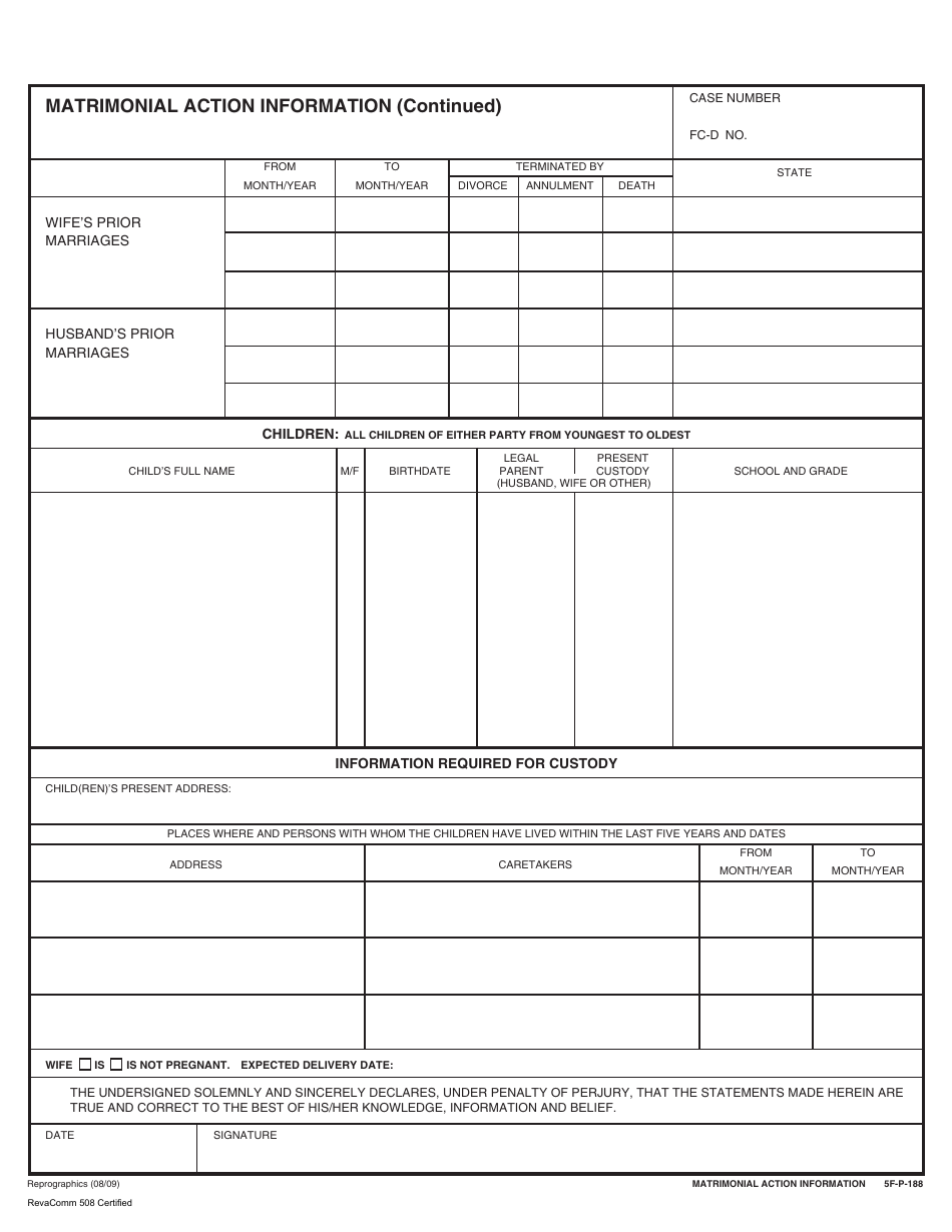 Form 5F-P-183 Uncontested Divorce Without Children (Instructions and Forms) - Hawaii, Page 10