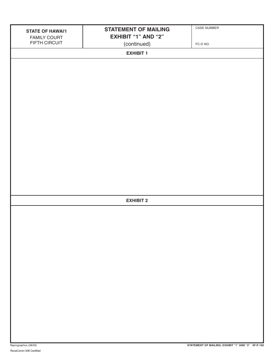 Form 5F-P-183 Uncontested Divorce Without Children (Instructions and Forms) - Hawaii, Page 15