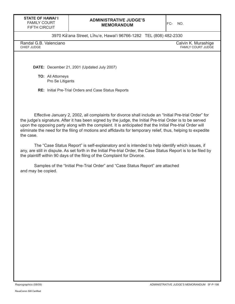 Form 5F-P-183 Uncontested Divorce Without Children (Instructions and Forms) - Hawaii, Page 29