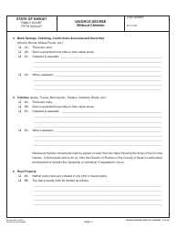Form 5F-P-183 Uncontested Divorce Without Children (Instructions and Forms) - Hawaii, Page 34