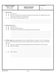Form 5F-P-183 Uncontested Divorce Without Children (Instructions and Forms) - Hawaii, Page 35