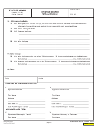 Form 5F-P-183 Uncontested Divorce Without Children (Instructions and Forms) - Hawaii, Page 36