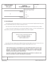 Form 5F-P-183 Uncontested Divorce Without Children (Instructions and Forms) - Hawaii, Page 8