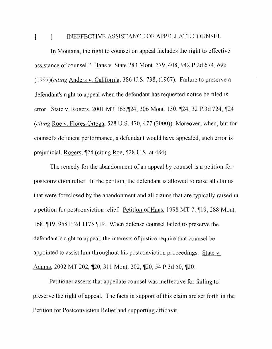 Petition for Postconviction Relief - Montana, Page 12
