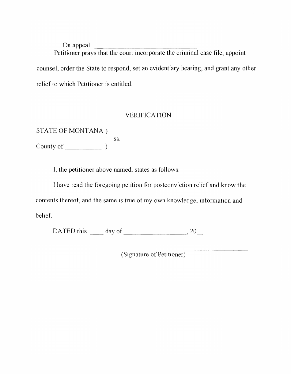 Petition for Postconviction Relief - Montana, Page 6