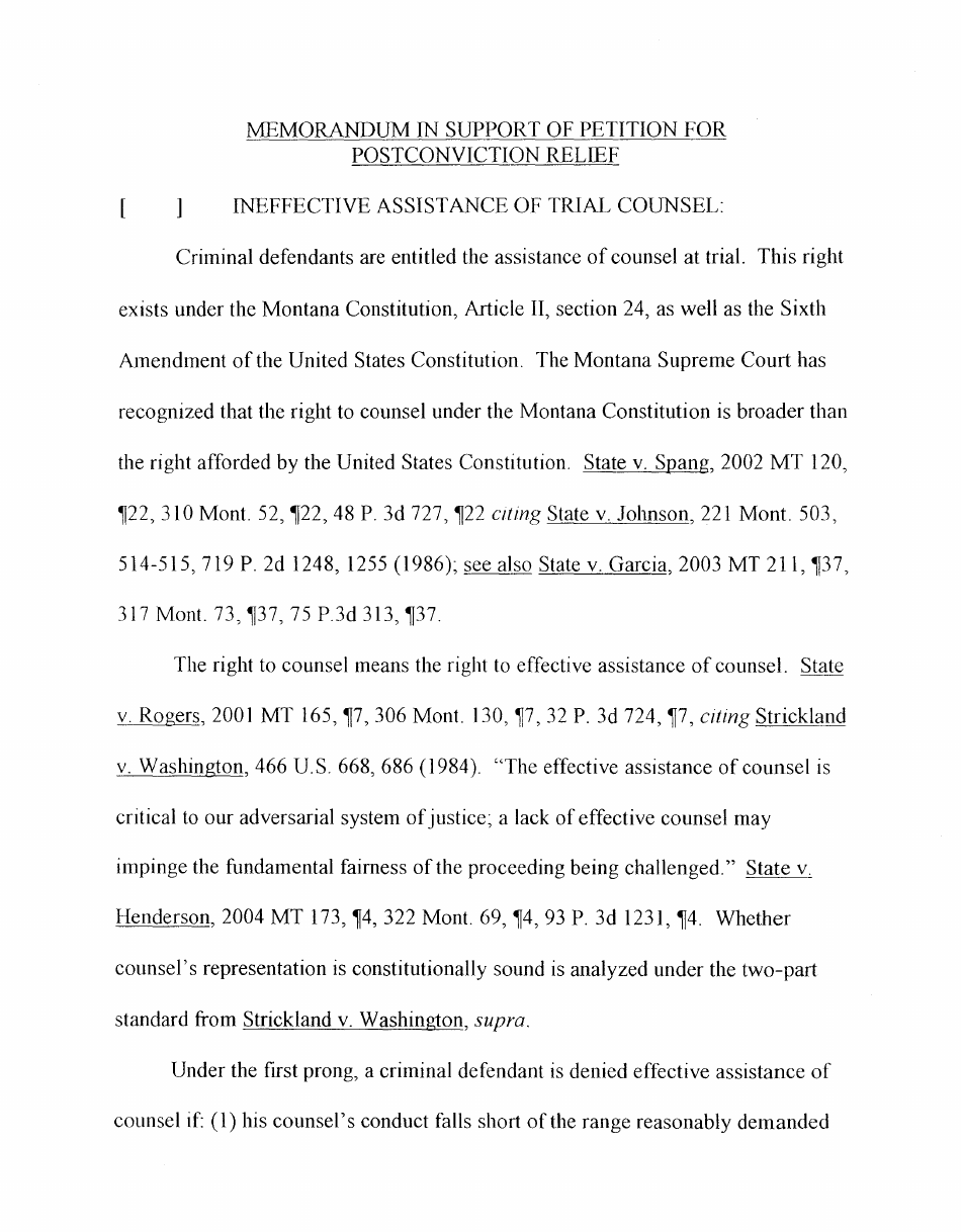 Petition for Postconviction Relief - Montana, Page 9