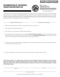 Document preview: Form DAH(IH51.5 Documentation of Abstinence/ Character/Substance Use - Illinois