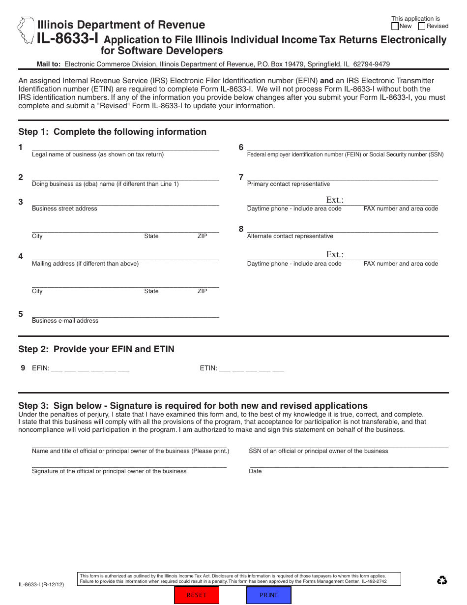 Form IL8633I Fill Out, Sign Online and Download Fillable PDF, Illinois Templateroller