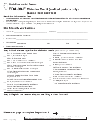Form EDA-98-E &quot;Claim for Credit (Audited Periods Only) (Excise Taxes and Fees)&quot; - Illinois