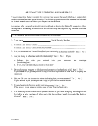 Document preview: Affidavit of Common Law Marriage - Kansas