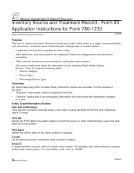Document preview: Instructions for Form MO780-1233 Inventory Source and Treatment Record - Missouri