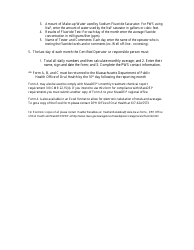 Instructions for Form A Daily Fluoridation Report - Massachusetts, Page 2