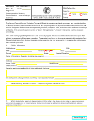 Form AOC-JV-38 &quot;Affidavit and Beyond Control of Parent Evaluation Form&quot; - Kentucky
