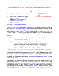 Ocm Letter to Applicant - Applicant Is Not Landowner - Louisiana