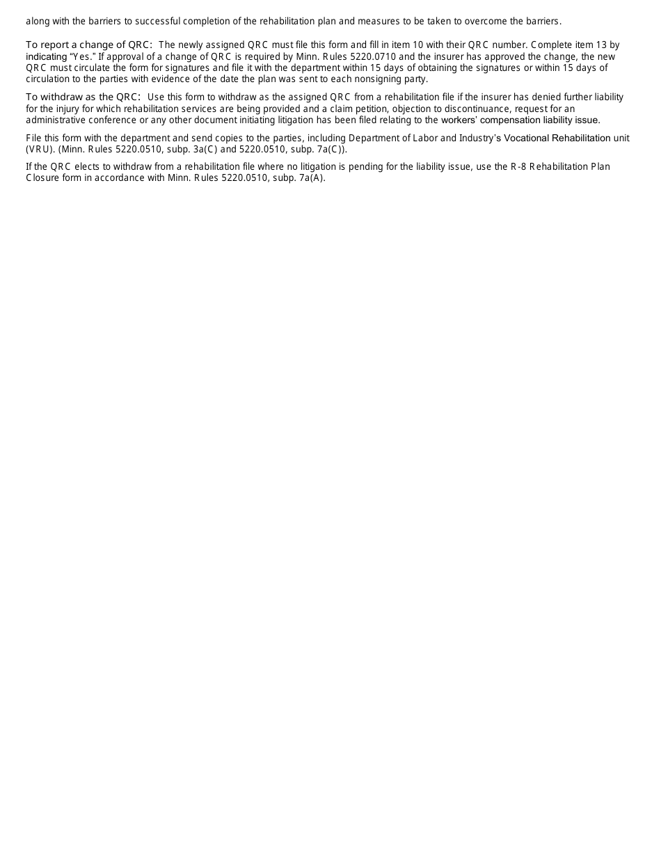 Form MN RP01 (R-3) Rehabilitation Plan Amendment - Minnesota, Page 4