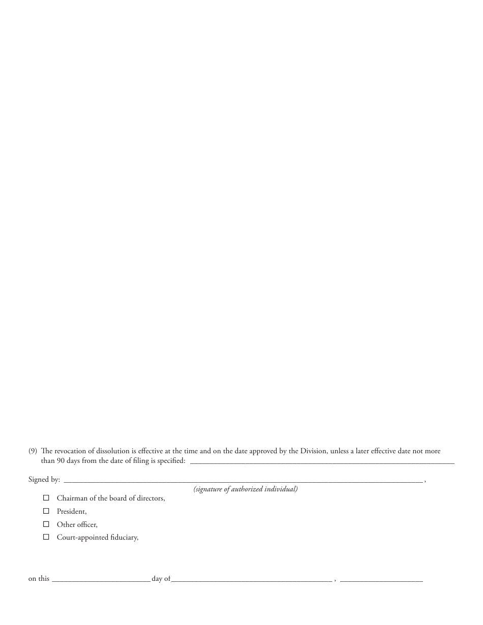 Articles of Revocation of Dissolution - Massachusetts, Page 3