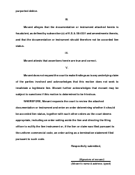 Motion for Judicial Review of Documentation or Instrument Purporting to Create a Lien or Claim - Kansas, Page 2