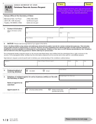 Form RAR Database Records Access Request - Kansas, Page 2
