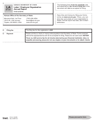Document preview: Form LA67-01 Labor / Employee Organization Annual Report - Kansas