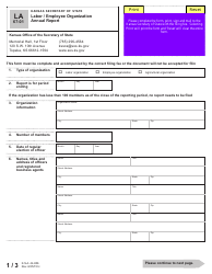 Form LA67-01 Labor / Employee Organization Annual Report - Kansas, Page 2