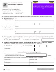 Form BA Business Agent Registration - Kansas, Page 2