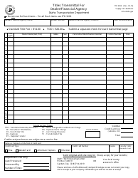 Document preview: Form ITD3204 Titles Transmittal for Dealer/Financial Agency - Idaho