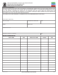 Form BCC-11 (MO580-1875) Medication Authorization - Missouri