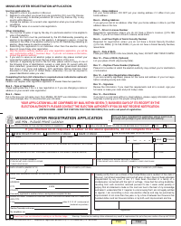 Form MO231-0169 Download Fillable PDF or Fill Online Missouri Voter Registration Application ...