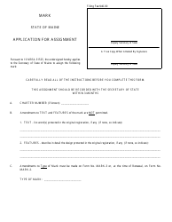 Document preview: Form MARK-4 Application for Assignment of a Mark - Maine