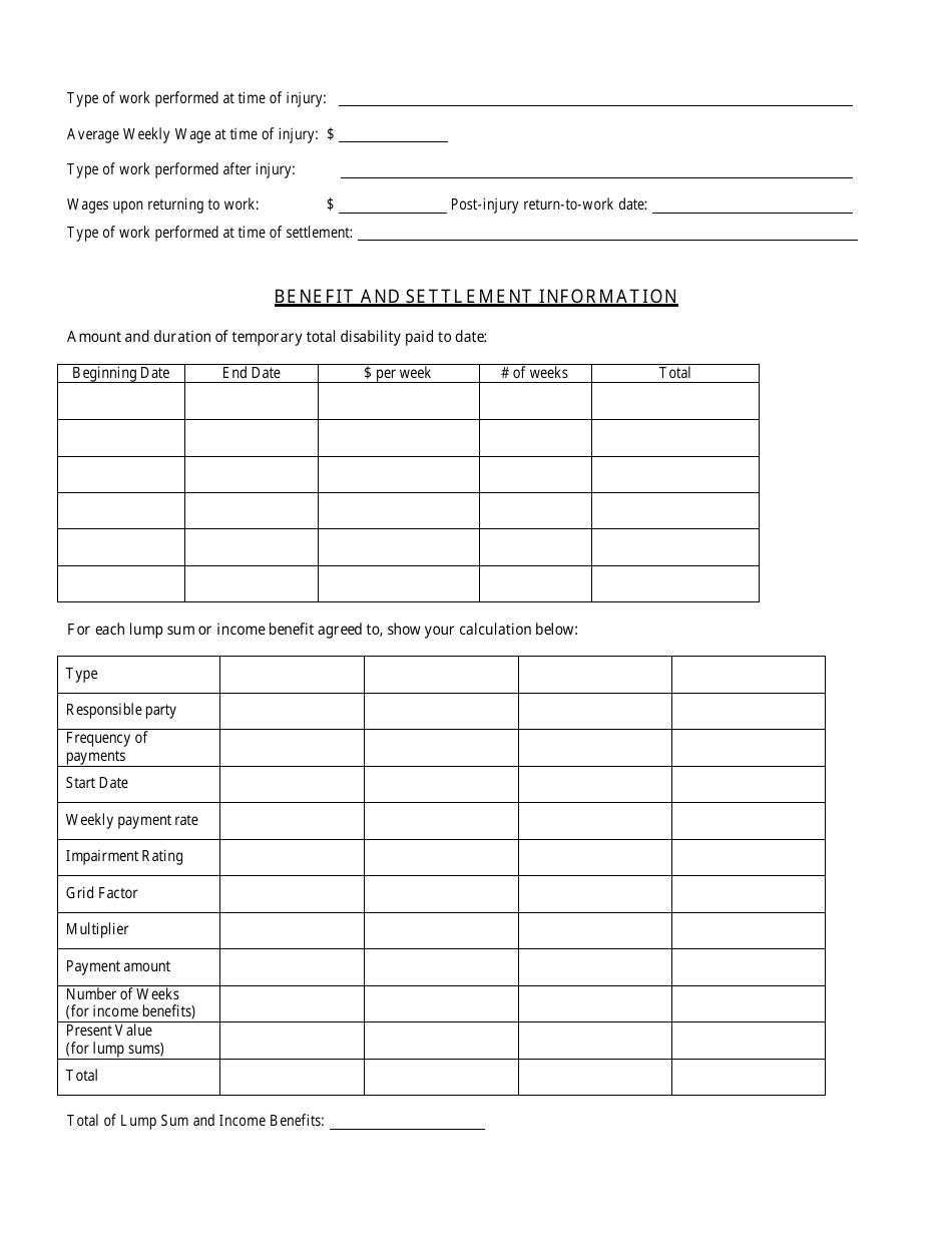 Form 110 Injury - Agreement as to Compensation - Kentucky, Page 3