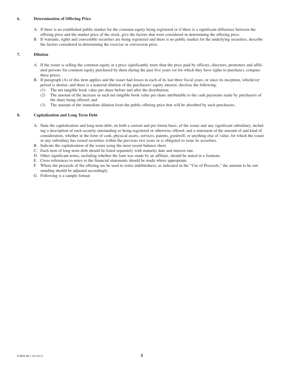 Form SR-1 Form of Prospectus for Registration of Securities by Qualification - Missouri, Page 5