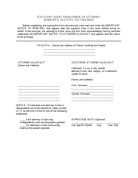 Document preview: Statutory Short Form Power of Attorney Minnesota Statutes, Section 523.23 - Minnesota