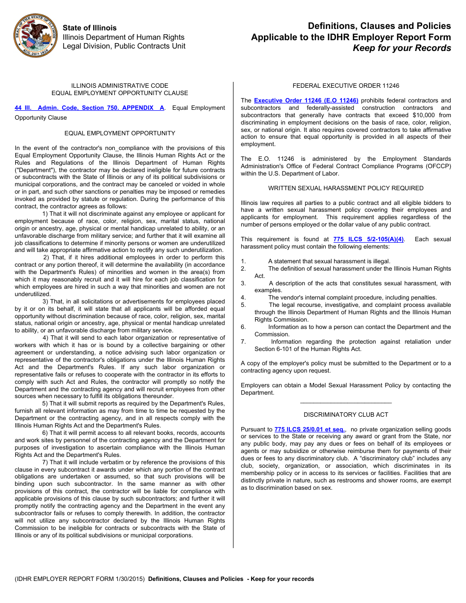 Form PC-1 Idhr Employer Report Form - Illinois, Page 4