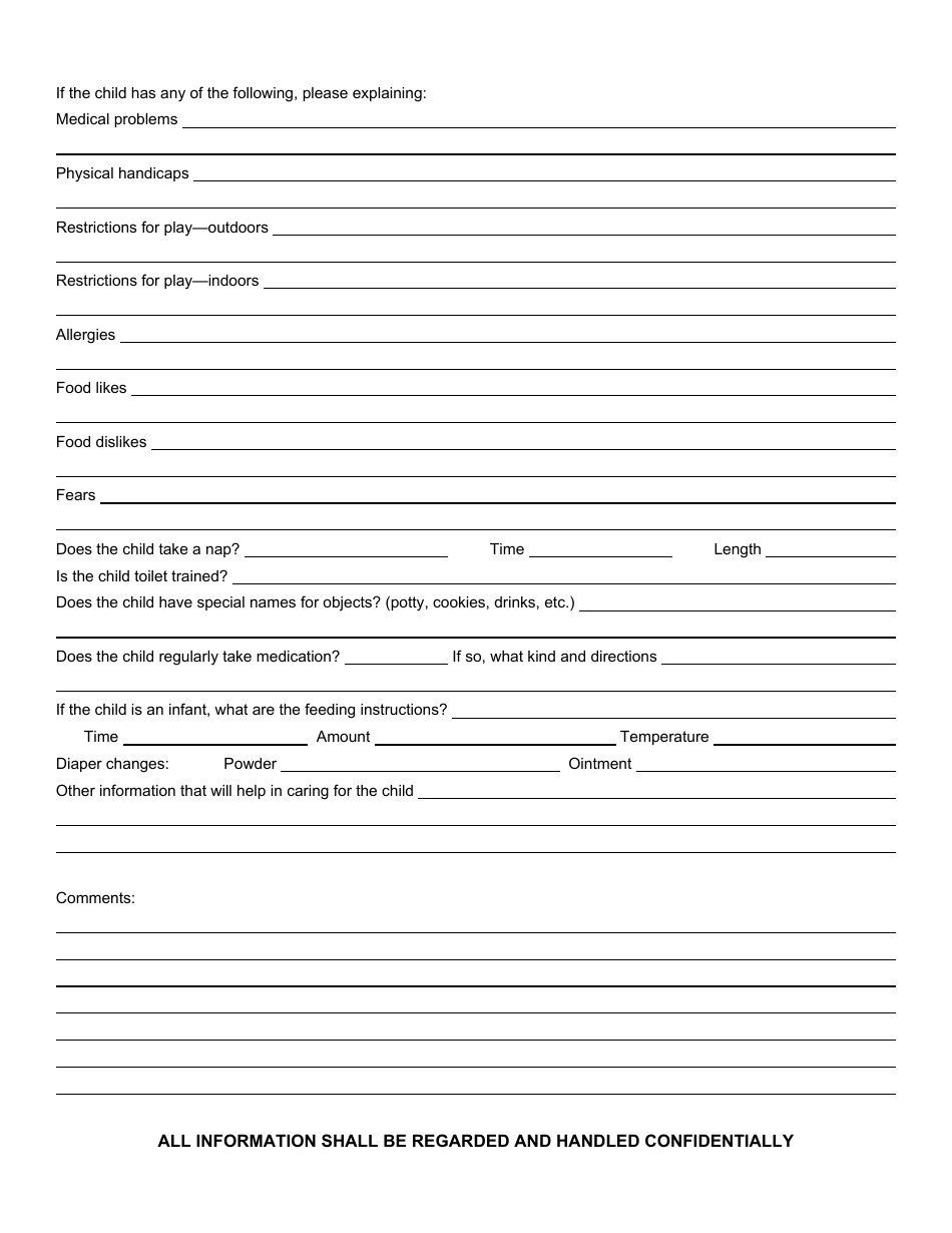 Form CFS428 Application / Record of Child Information - Illinois, Page 2