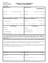 Document preview: Form 71A100 Affidavit of Total Consideration Given for a Motor Vehicle - Kentucky