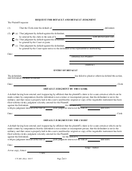 Form CV-061 Affidavit and Request for Default and Default Judgment - Maine, Page 2