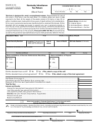 Form 92A205 &quot;Kentucky Inheritance Tax Return - Short Form&quot; - Kentucky