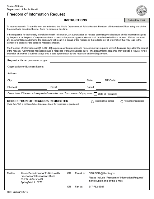 Freedom of Information Act Request Form - Illinois