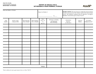 Form 72A175 &quot;Report of Special Fuels Withdrawals From Terminal Storage&quot; - Kentucky