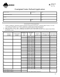 Document preview: Form CT-207 Exempted Sales Refund Application - Montana